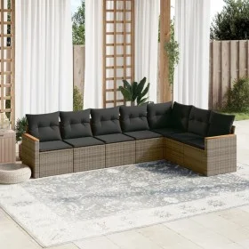 Set de sofás de jardín 7 piezas con cojines ratán PE gris de , Conjuntos de jardín - Ref: Foro24-3226032, Precio: 415,72 €, D...
