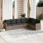 Set de sofás de jardín 7 piezas con cojines ratán PE gris de , Conjuntos de jardín - Ref: Foro24-3226032, Precio: 408,34 €, D...
