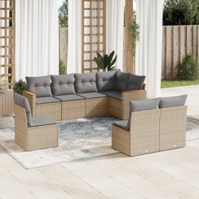 Juego de sofás jardín con cojines beige mezcla 8 pzas ratán PE de , Conjuntos de jardín - Ref: Foro24-3226045, Precio: 491,95...