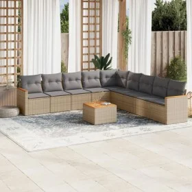 Juego de sofás jardín con cojines beige 10 pzas ratán sintético de , Conjuntos de jardín - Ref: Foro24-3226066, Precio: 579,8...