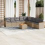 Juego de sofás jardín con cojines beige 10 pzas ratán sintético de , Conjuntos de jardín - Ref: Foro24-3226066, Precio: 563,9...