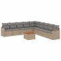 Juego de sofás jardín con cojines beige 10 pzas ratán sintético de , Conjuntos de jardín - Ref: Foro24-3226066, Precio: 563,9...