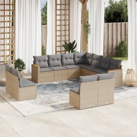 Juego de sofás jardín con cojines beige mezcla 11 pzas ratán PE de , Conjuntos de jardín - Ref: Foro24-3226087, Precio: 619,5...