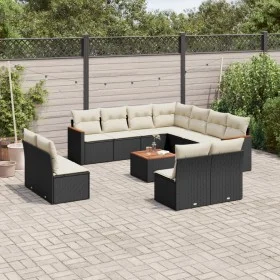 Set de sofás de jardín 12 piezas cojines ratán sintético negro de , Conjuntos de jardín - Ref: Foro24-3226091, Precio: 648,85...