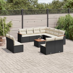 Set de sofás de jardín 12 piezas cojines ratán sintético negro de , Conjuntos de jardín - Ref: Foro24-3226091, Precio: 616,46...