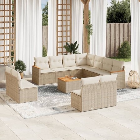 Set de sofás de jardín 12 pzas y cojines ratán sintético marrón de , Conjuntos de jardín - Ref: Foro24-3226093, Precio: 702,9...