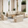 Set de sofás de jardín 12 pzas y cojines ratán sintético marrón de , Conjuntos de jardín - Ref: Foro24-3226093, Precio: 702,9...