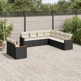 Set de sofás de jardín 8 piezas y cojines ratán sintético negro de , Conjuntos de jardín - Ref: Foro24-3226098, Precio: 541,9...
