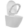Inodoro de pared sin bordes de cerámica blanco de vidaXL, Baños - Ref: Foro24-145237, Precio: 158,81 €, Descuento: %