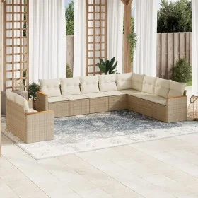 Juego de sofás jardín con cojines beige 10 pzas ratán sintético by , Garden sets - Ref: Foro24-3226114, Price: 679,58 €, Disc...