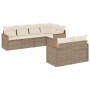Set sofás de jardín 7 piezas y cojines ratán sintético beige de , Conjuntos de jardín - Ref: Foro24-3226142, Precio: 468,88 €...