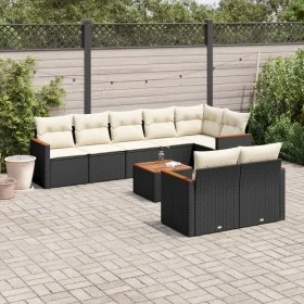 Set de sofás de jardín 8 piezas y cojines ratán sintético negro de , Conjuntos de jardín - Ref: Foro24-3226154, Precio: 534,6...