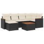 Set de comedor de jardín 7 pzas y cojines ratán sintético negro de , Conjuntos de jardín - Ref: Foro24-3226182, Precio: 375,7...