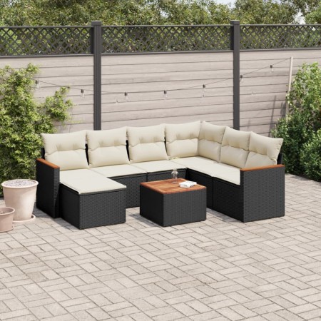 Set de sofás de jardín 8 piezas y cojines ratán sintético negro de , Conjuntos de jardín - Ref: Foro24-3226210, Precio: 413,7...