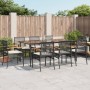 Set de comedor de jardín 9 pzas y cojines ratán sintético negro en Conjuntos de jardín | Comprar online en Foru.es