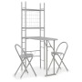 Juego de comedor plegable con estante 3 pzas MDF y acero gris de vidaXL, muebles para cocinas y comedores - Ref: Foro24-28440...