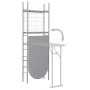 Juego de comedor plegable con estante 3 pzas MDF y acero gris de vidaXL, muebles para cocinas y comedores - Ref: Foro24-28440...