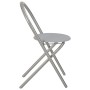 Juego de comedor plegable con estante 3 pzas MDF y acero gris de vidaXL, muebles para cocinas y comedores - Ref: Foro24-28440...