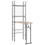 Conjunto de comedor plegable con estante 3 piezas MDF y acero de vidaXL, muebles para cocinas y comedores - Ref: Foro24-28440...