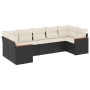 Set de comedor de jardín 7 pzas y cojines ratán sintético negro de , Conjuntos de jardín - Ref: Foro24-3226266, Precio: 411,5...