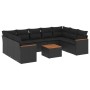 Set de sofás de jardín 10 pzas cojines ratán sintético negro de , Conjuntos de jardín - Ref: Foro24-3226279, Precio: 606,75 €...
