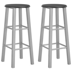 Taburetes de cocina 2 unidades MDF plateados de vidaXL, Taburetes de cocina - Ref: Foro24-284410, Precio: 70,53 €, Descuento: %