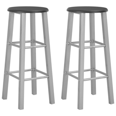 Taburetes de cocina 2 unidades MDF plateados de vidaXL, Taburetes de cocina - Ref: Foro24-284410, Precio: 70,53 €, Descuento: %