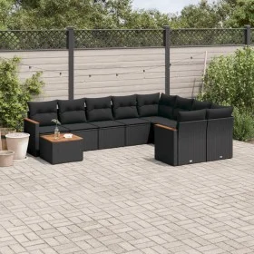 Set de sofás de jardín 10 pzas cojines ratán sintético negro de , Conjuntos de jardín - Ref: Foro24-3226314, Precio: 607,06 €...