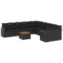 Set de sofás de jardín 11 pzas y cojines ratán sintético negro de , Conjuntos de jardín - Ref: Foro24-3226356, Precio: 677,77...