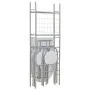 Set de comedor plegable con estante 3 piezas MDF y acero blanco de vidaXL, muebles para cocinas y comedores - Ref: Foro24-284...