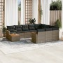 Set de sofás de jardín 11 pzas y cojines ratán sintético gris de , Conjuntos de jardín - Ref: Foro24-3226368, Precio: 614,04 ...
