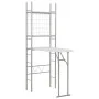 Set de comedor plegable con estante 3 piezas MDF y acero blanco de vidaXL, muebles para cocinas y comedores - Ref: Foro24-284...