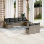 Set de muebles de jardín 9 pzas y cojines ratán sintético gris de , Conjuntos de jardín - Ref: Foro24-3226375, Precio: 471,89...