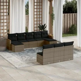 Set de sofás de jardín 10 pzas con cojines ratán sintético gris de , Conjuntos de jardín - Ref: Foro24-3226389, Precio: 520,0...