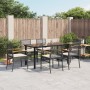 Set de comedor de jardín 7 pzas y cojines ratán sintético negro en Conjuntos de jardín | Comprar online en Foru.es