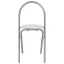Set de comedor plegable con estante 3 piezas MDF y acero blanco de vidaXL, muebles para cocinas y comedores - Ref: Foro24-284...