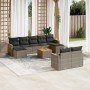 Set de sofás de jardín 10 pzas con cojines ratán sintético gris de , Conjuntos de jardín - Ref: Foro24-3226410, Precio: 519,3...