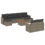 Set de sofás de jardín 10 pzas con cojines ratán sintético gris de , Conjuntos de jardín - Ref: Foro24-3226410, Precio: 519,3...