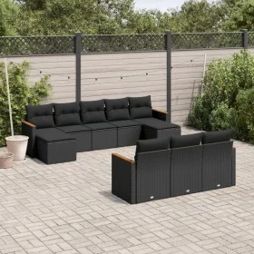 Set de sofás de jardín 10 pzas cojines ratán sintético negro de , Conjuntos de jardín - Ref: Foro24-3226412, Precio: 602,41 €...