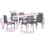 Set de comedor de jardín 7 pzas y cojines ratán sintético negro en Conjuntos de jardín | Comprar online en Foru.es
