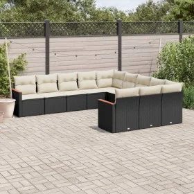 Set de sofás de jardín 11 pzas y cojines ratán sintético negro de , Conjuntos de jardín - Ref: Foro24-3226427, Precio: 645,22...
