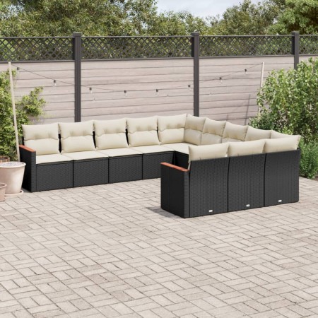 Set de sofás de jardín 11 pzas y cojines ratán sintético negro de , Conjuntos de jardín - Ref: Foro24-3226427, Precio: 600,12...