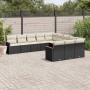 Set de sofás de jardín 11 pzas y cojines ratán sintético negro de , Conjuntos de jardín - Ref: Foro24-3226427, Precio: 600,12...