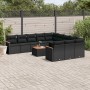 Set de sofás de jardín 12 piezas cojines ratán sintético negro de , Conjuntos de jardín - Ref: Foro24-3226433, Precio: 725,64...