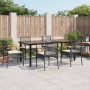 Set de comedor de jardín 7 pzas y cojines ratán sintético negro en Conjuntos de jardín | Comprar online en Foru.es
