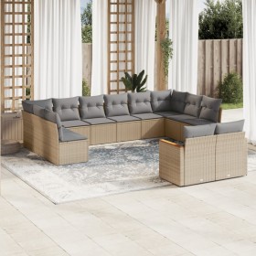 Juego de sofás jardín con cojines beige mezcla 12 pzas ratán PE de , Conjuntos de jardín - Ref: Foro24-3226444, Precio: 674,8...
