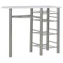 Mesa y taburetes de cocina y estantes de madera y acero blanco de vidaXL, muebles para cocinas y comedores - Ref: Foro24-2843...