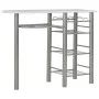 Mesa y taburetes de cocina y estantes de madera y acero blanco de vidaXL, muebles para cocinas y comedores - Ref: Foro24-2843...