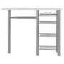 Mesa y taburetes de cocina y estantes de madera y acero blanco de vidaXL, muebles para cocinas y comedores - Ref: Foro24-2843...