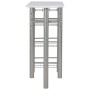 Mesa y taburetes de cocina y estantes de madera y acero blanco de vidaXL, muebles para cocinas y comedores - Ref: Foro24-2843...